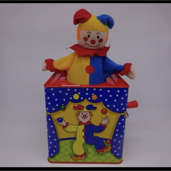 Schylling Other - Vintage 1997, Schylling Original Jester Clown Jack In The Box Musical Pop Up Toy